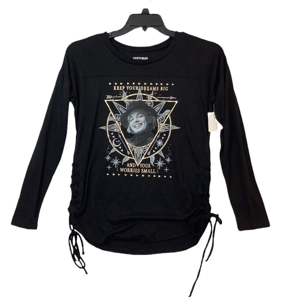 Fifth Sun Celestial Side Lace Up Long Sleeve Tee Juniors Size L
